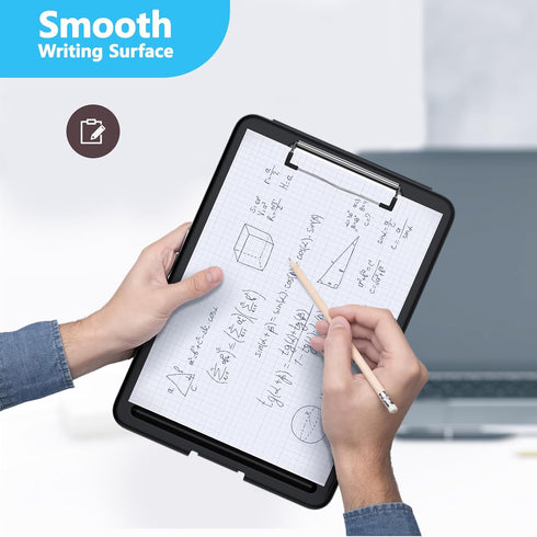 Clipboard with Storage, 8.5 x 11” Storage Clipboard with Low Profile Clip, Heavy Duty Nursing Clipboards Foldable, Coaches Clipboard for Classroom...