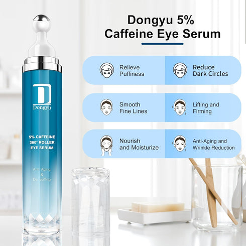 Caffeine Eye Cream for Dark Circles: Under Eye Cream Morning Skincare - Daily Eye Serum for Eyelids Puffiness...