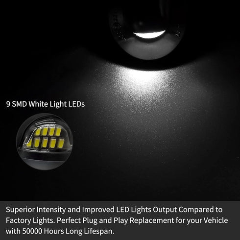Full LED License Plate Light Tag Lamp Assembly Compatible with Ford F-150 F-250 F-350 F-450 F-550 Super Duty Explorer Expedition Ranger Excursion ...