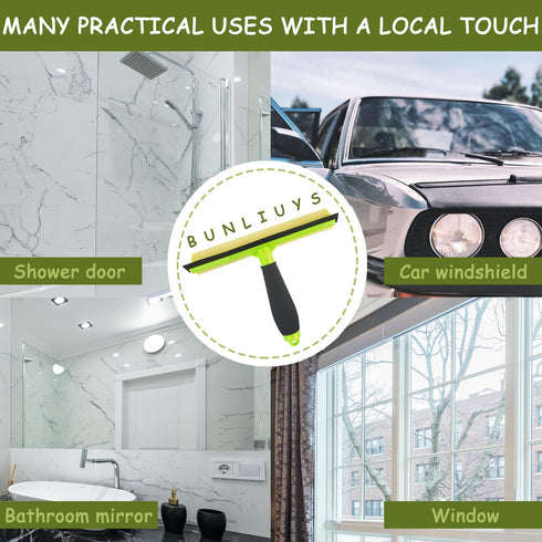 Shower Squeegee Window Squeegee Cleaner for Shower Doors Glass, 2 in 1 Window Cleaning Tool Window Scrubber Handheld Squeegee for Car Windshield w...