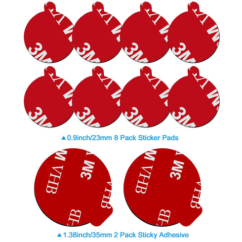 volport 3M Sticky Adhesive Replacement Compatible with Socket Mount Base, 10 Pack VHB Sticker Pads for Car Magnetic Phone Holder and 2pcs 1.38 Inc...