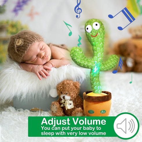 Pbooo Dancing Cactus Mimicking Toy,Talking Repeat Singing Sunny Cactus Toy 120 Pcs Songs for Baby 15S Record Your Sound Sing+Dancing+Recording+LED...