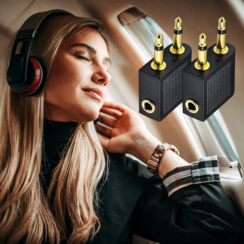 UCEC Airplane Headphone Adapter, 3.5mm Airplane Adapter for Headphones, Golden Plated Airline Headphone Adapter for in-Flight Entertainment System...