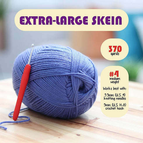 Acrylic Yarn for Crocheting & Knitting - Crochet Yarn for Crocheting, Knitting Yarn, Soft Yarn for Crocheting, 370 Yards Yarn for Knitting, Crafts...