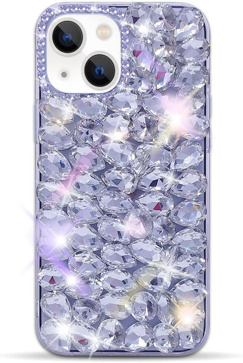 Bonitec Compatible with iPhone 13 Case for Women 3D Glitter Sparkle Bling Case Luxury Shiny Crystal Rhinestone Diamond Bumper Clear Gems Cute Prot...