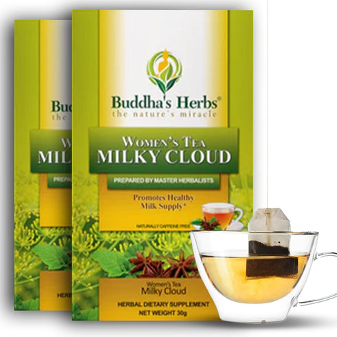 Milky Cloud Nursing Tea (Pack of 2, 40 Tea Bags) - Decaffeinated Healthy Tea for Feminine Health & Well Being - Organic Herbal Tea Bags w/Natural ...