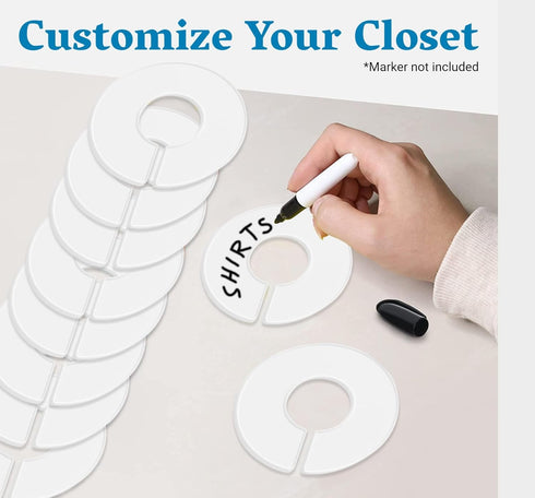 Set of 30 Blank White Closet Dividers for Hanging Clothes – Clothing Rack Dividers for Organization...