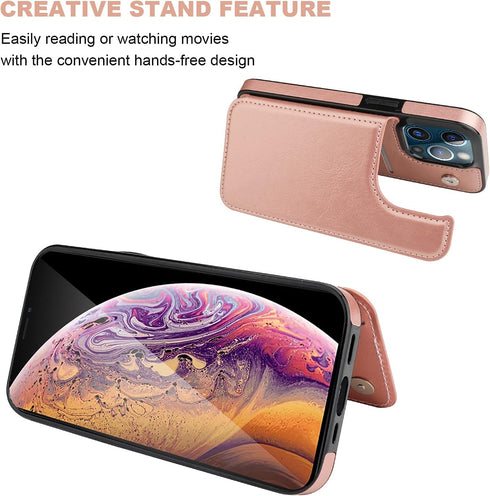 ONETOP Compatible with iPhone 13 Pro Max Wallet Case with Card Holder,PU Leather Kickstand Card Slots Case, Double Magnetic Clasp and Durable Shoc...