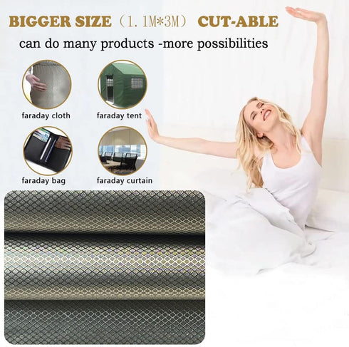 Fara-Day Fabric Conductive Fabric Made from Copper and Nickle Fabric, Military Grade Material DIY for Protection from Harmful(43.3in * 39.3in)...
