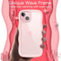 JETech Cute Case for iPhone 15 6.1-Inch, Wave Frame Curly Shape Shockproof Phone Cover for Women and Girls, Clear Hard PC Back (Pink)......