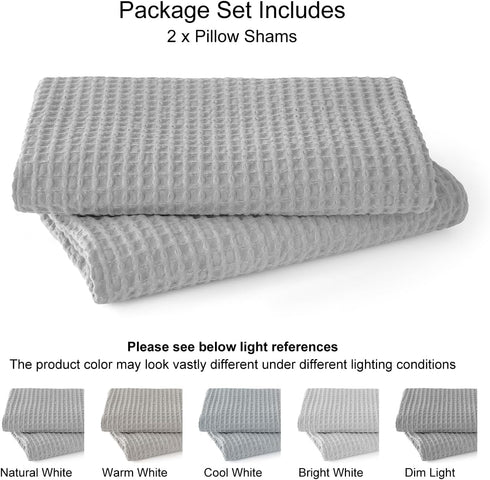 PHF 100% Cotton Waffle Weave Lumbar Pillow Cover 12" x 20", No Filling, 2 Pack Elegant Home Decorative Rectangle Throw Pillow Covers for Bed Couch...