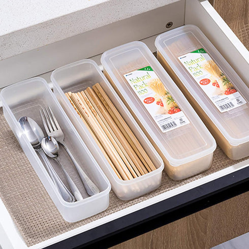 2Pcs Pasta Storage Container Kitchen Spaghetti Food Storage Box - Noodle Canister With Lid for Spaghetti, Noodles, Pasta, Eggs, Fruits Snacks (2Pc...