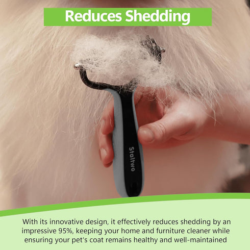 Pet Grooming Supplies - 2-in-1 Professional Undercoat Rake and Pet Brush | Shedding Control for Long-Haired Dogs and Cats, Deshedding Tool, Knot R...