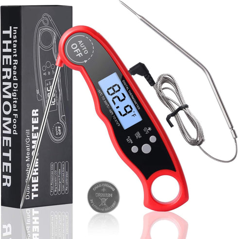 Oven Safe Food Thermometer for Cooking with 2 Probes, Instant Read Digital Grill Thermometer for Kitchen BBQ Candy Oil Deep Fry...