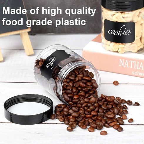 8 OZ Plastic Jars with Lids, 24 Pack Clear Plastic Slime Containers for Kitchen and Household Food Storage of Dry Goods, Creams and More, BPA Free...