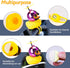 wonuu Rubber Duck Toy Car Ornaments Yellow Duck Car Dashboard Decorations Squeeze Duck Bicycle Horns with Propeller Helmet (Bright Rose-Light)...