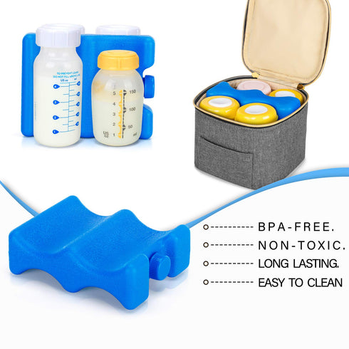 Teamoy Breastmilk Ice Pack(Pack of 2), Bottle Ice Packs for Breastmilk Storage and Breastfeeding Working Mom, Small...