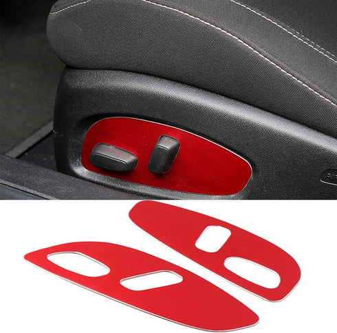 RT-TCZ for Chevy Camaro Seat Adjustment Switch Button Trim Cover for Chevrolet Camaro 2017 Up Red Interior Accessories 2pcs...