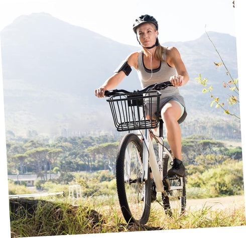 Sosoport Bicycle Iron Basket Cruiser Bike Bicycle Iron Bike Basket Rear Bike Basket Metal Bike Basket Bike Container Front Bicycles Basket 25X18X1...
