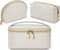 KTMOUW Makeup Bag 3 Pcs Waterproof Cosmetic Bag Set Portable Travel Cosmetic Bag Multifunction Organizer Storage Bag Weave Toiletry Bag for Women,...