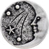Bezelry 12 Pieces Starry Night Man in The Moon Metal Shank Buttons. 20mm (3/4 inch) (Antique Silver)...