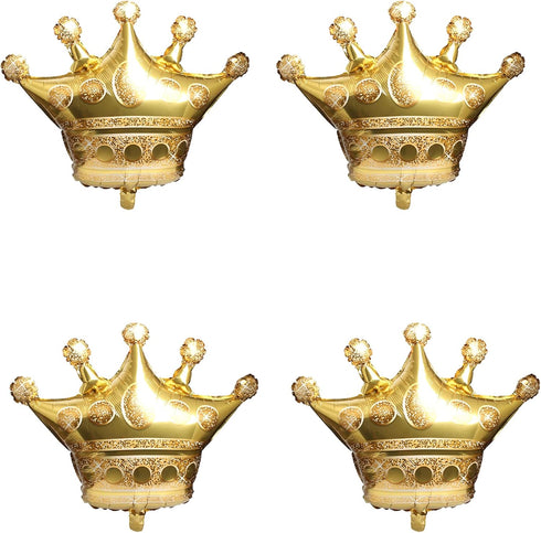 NpeyBeicuelq 4Pcs Gold Crown Foil Balloons Decorations.Wedding Bridal Shower Marriage Engagement Party Supplies (Gold)...