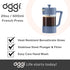 Oggi Borosilicate Glass French Press Coffee Maker (20oz)- 5 Cup Capacity, Coffee Press, Single Serve Coffee Maker, Stainless Steel Lid & Plunger, ...