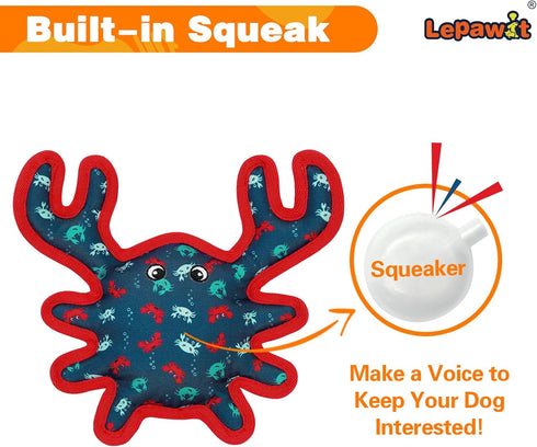Squeaky Dog Toys, Sturdy Dog Toys for Dogs Indoor Play, Cute Crab Interactive Dog Toys for Small and Medium Dogs...