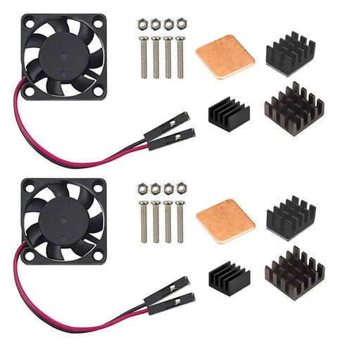 Easycargo Raspberry Pi 4 Heatsink Fan Kit, Cooler 30mm Fan Heatsink for Raspberry Pi 5 4 3 Electronics Robotics Development Boards DIY 3007 30x30x...