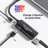 Cablecc 5.5x2.5mm 5.5x2.1mm DC Power Input to 100W Dual Type C USB-C and Type-A Output PD Emulator Trigger Charge Cable......