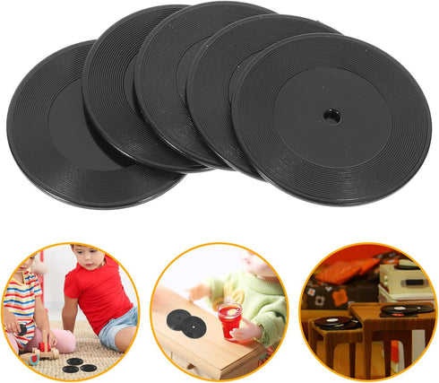 ABOOFAN 6pcs Dollhouse Miniature Records 1:12 Scale Mini Record Tiny Music Room Furniture Model Doll House Accessory for Micro Landscape Cake Topp...