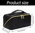 Travel Cosmetic Bag Large Capacity Make Up Bag PU Leather Waterproof Portable with Handle and Divider Multifunctional Bag (Black-braid)...