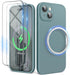 SURPHY Designed for iPhone 15 Case Compatible with MagSafe (6.1 inch 2023), with 2 Pack Screen Protector, Liquid Silicone Phone Case (Camera Prote...