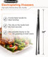 Kitchen Tweezers, Round Tip Tweezer Tongs For Cooking, Black Stainless Steel Food Tweezers, Multi-function Precision Serrated Tips Cooking Tongs K...