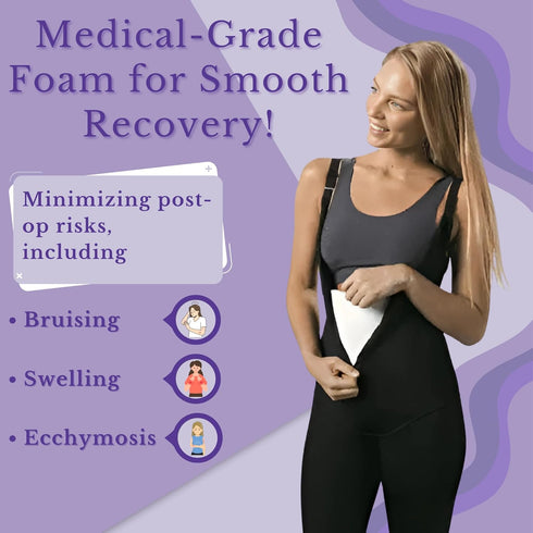 ContourMD Medical Grade Post Lipo Foam Compression Sheets – Post Surgery Compression Garment after Liposuction, Tummy Tuck, AB Flattening, BBL, & ...