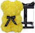 LINKLO Rose Bear Rose Teddy Bear -10 inch Artificial Rose Flower Bear, Gift for Wedding, Mothers Day and Anniversary, Including Transparent Gift B...