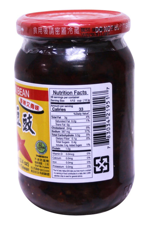 ???? douchi Femented Black bean sauce for Asian cooking 13.4oz (Spicy Black Bean 13.4 oz, 1 Bottle)...