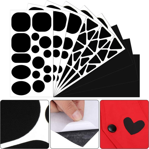 9 Sheets 96 Pcs Nylon Repair Patches Self Adhesive Patch Different Size and Shapes Clothes Waterproof Lightweight Clothing Fabric Repair Patch for...