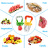 Food Feeder Baby Fruit Pacifier (3 Pcs) with 6 Different Sized Silicone Pacifiers 2 PCS Dispensing Spoon 90ML Spoons Clip Infant Teething Toy -Blu...