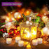 12 Pack Timer Tea Lights Candles Battery Operated, Flameless Flickering Fake Tealight Outdoor Electric Votive Candle Bulk for Halloween Decor...