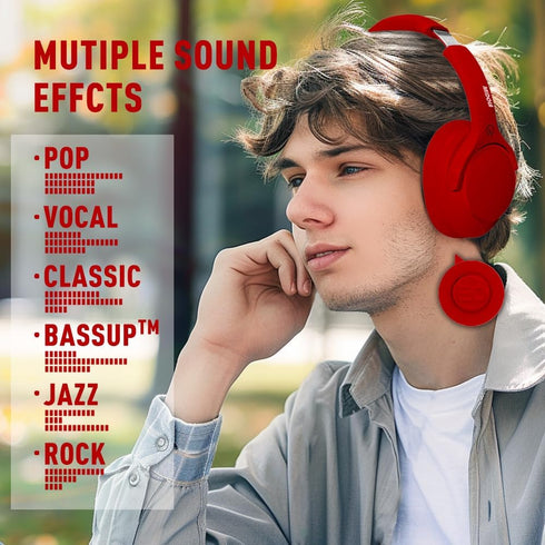 Bluetooth Headphones Over Ear 68H Playtime 6 EQ Wireless Headset with Microphone HiFi Stereo Foldable Lightweight Deep Bass for Travel Home Office...