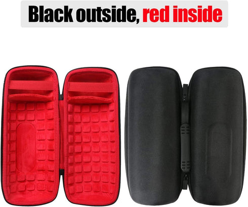 co2CREA Hard Travel Case for replacement for JBL Charge 4 / replacement for JBL Charge 5 Waterproof Bluetooth Speaker (Outside Black and Inside Re...