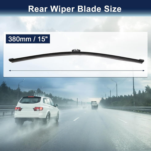 X AUTOHAUX 380mm 15" Rear Window Windshield Wiper Blade for Ford Edge 2016-2021 for Volvo XC90 2007-2012 for XC60 2010-2011 for BMW X5 E70 2007-20...