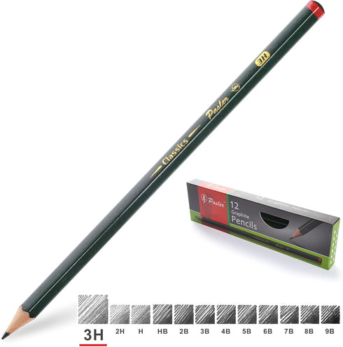 Pasler Professional Graphic Sketching Drawing Pencils 12 Count (3H)...