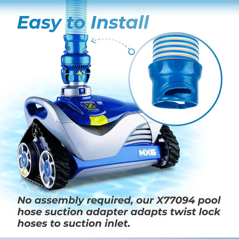 ANTOBLE X77094 Pool Vacuum Hose Adapter for Zodiac MX6 MX8 Pool Cleaner, Swimming Pool Suction Adapter Leaf Catcher Hose Adaptor...