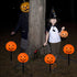 C7 Halloween Pumpkin Pathway Stake Lights, 7 Ft Halloween Pathway String Lights with 4 C7 Bulbs, Stake, Halloween Decorations Driveway Markers Lig...