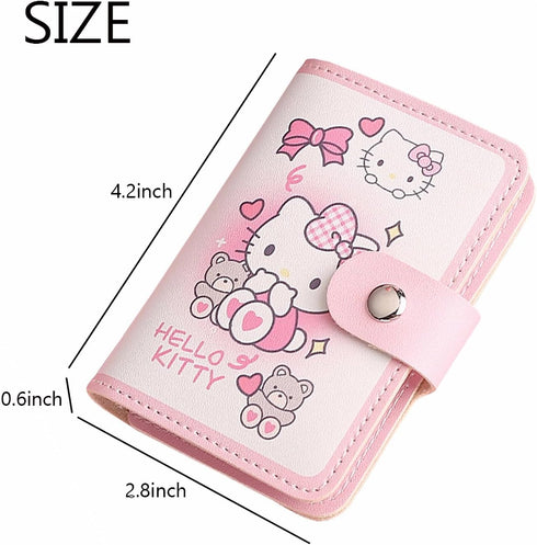 Credit Card Holder for Women and Girl, 2Pce Cute Mini Thin Leather ID Card Holder Soft PU Leather Credit Card Organizer with 20 Card Slots...