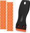 Plastic Razor Blade Scraper, Scraper Tool with 20 PCS Plastic Razor Blades for Removing Labels Adhesive Decals Sticker from Windows Glass (Black)...