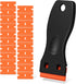 Plastic Razor Blade Scraper, Scraper Tool with 20 PCS Plastic Razor Blades for Removing Labels Adhesive Decals Sticker from Windows Glass (Black)...