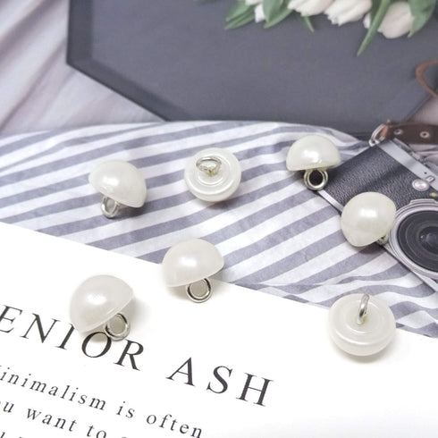 Honbay 20PCS 15mm Dainty Pearl Buttons with Shank Round Buttons Plastic Resin Sewing Buttons Decorative Buttons for Wedding Dress, Skirts, Gloves,...